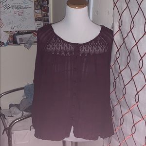 Aeropostale Bundle - Maroon Long Sleeve&White Cami